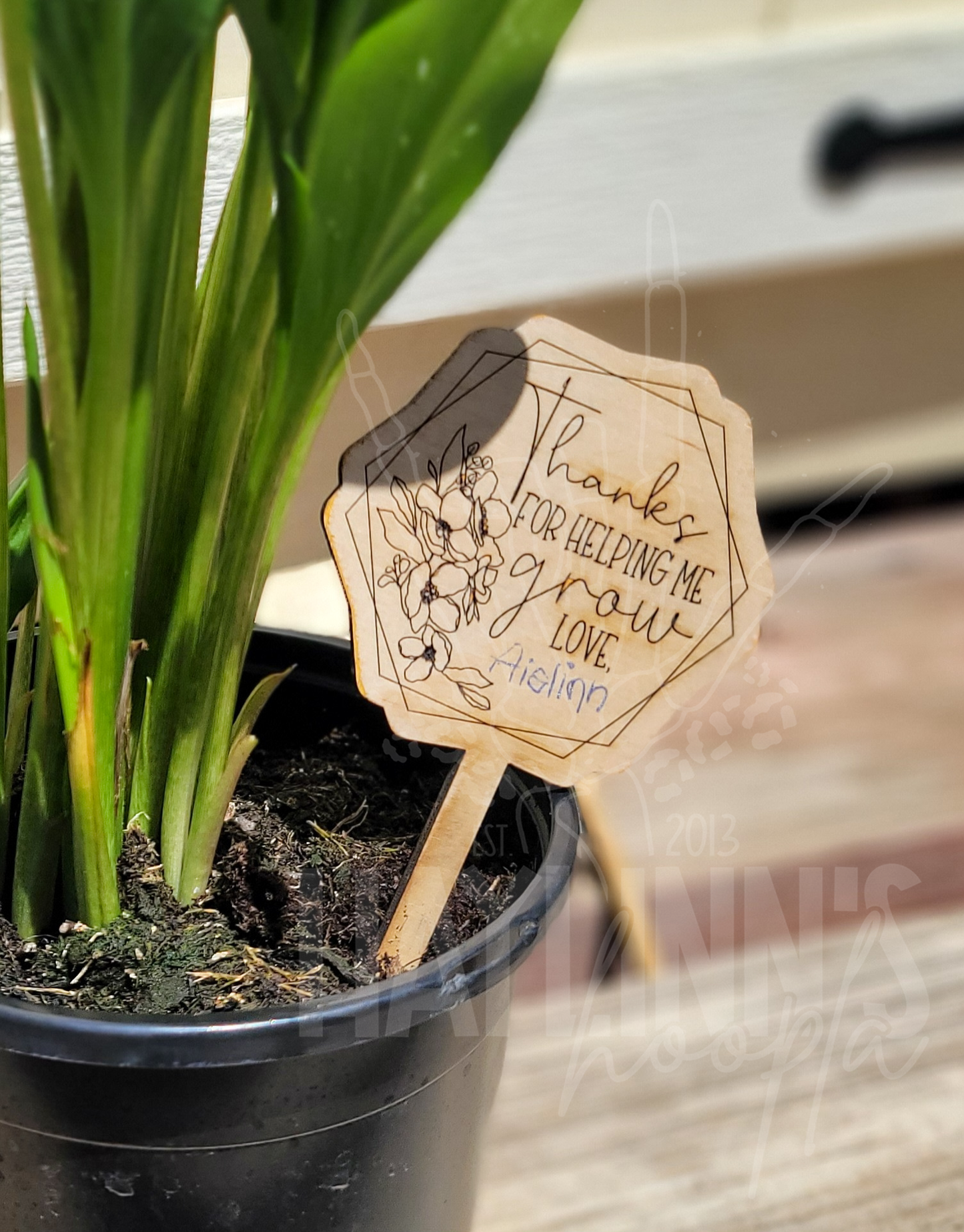 Thanks for Helping Me Grow Plant Stake