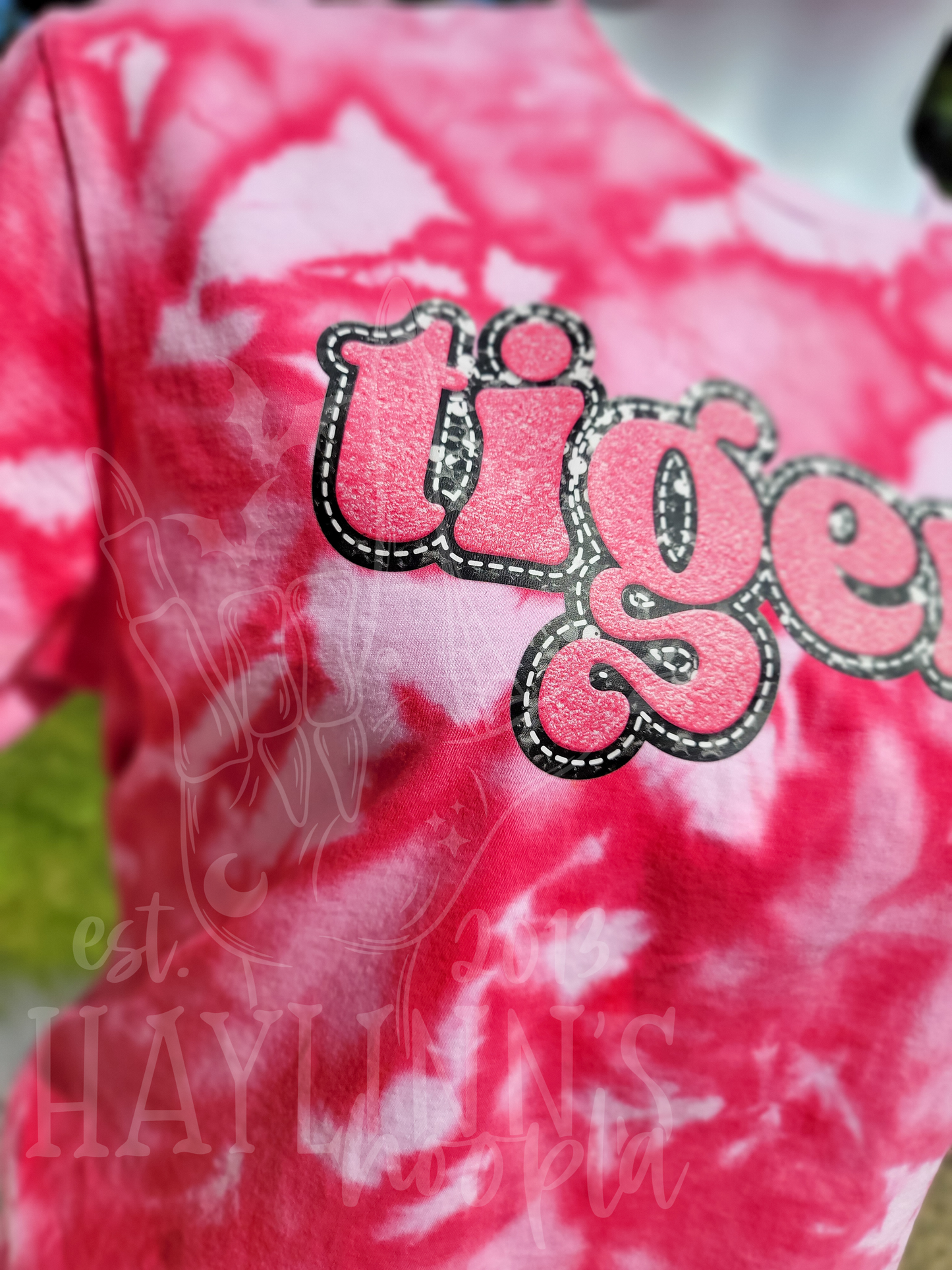 Faux Chenille PINK OUT Mascot Tee