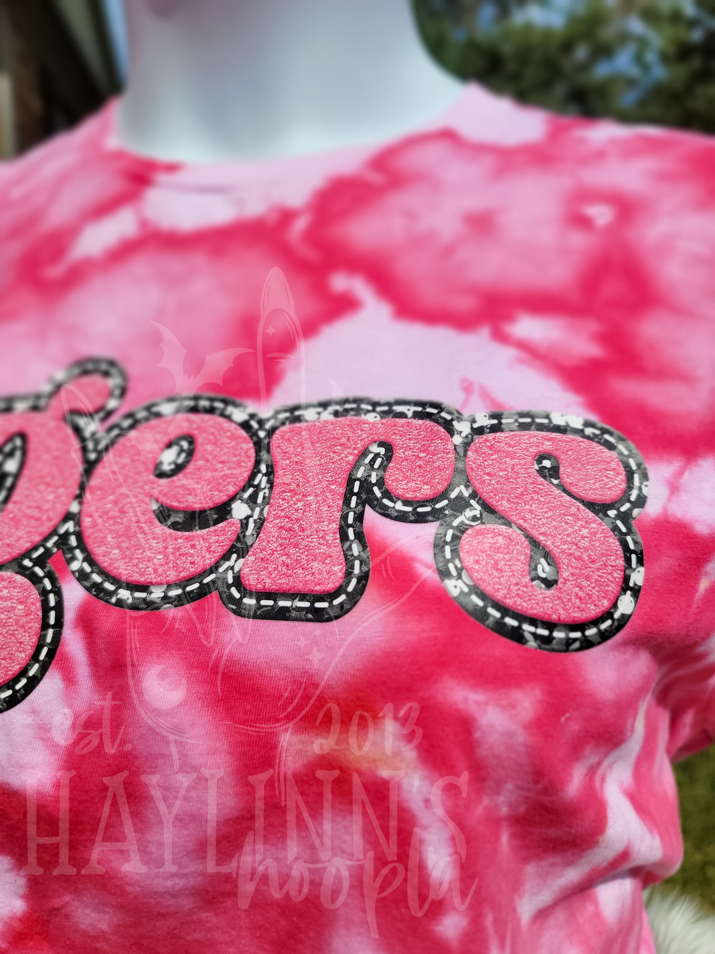 Faux Chenille PINK OUT Mascot Tee