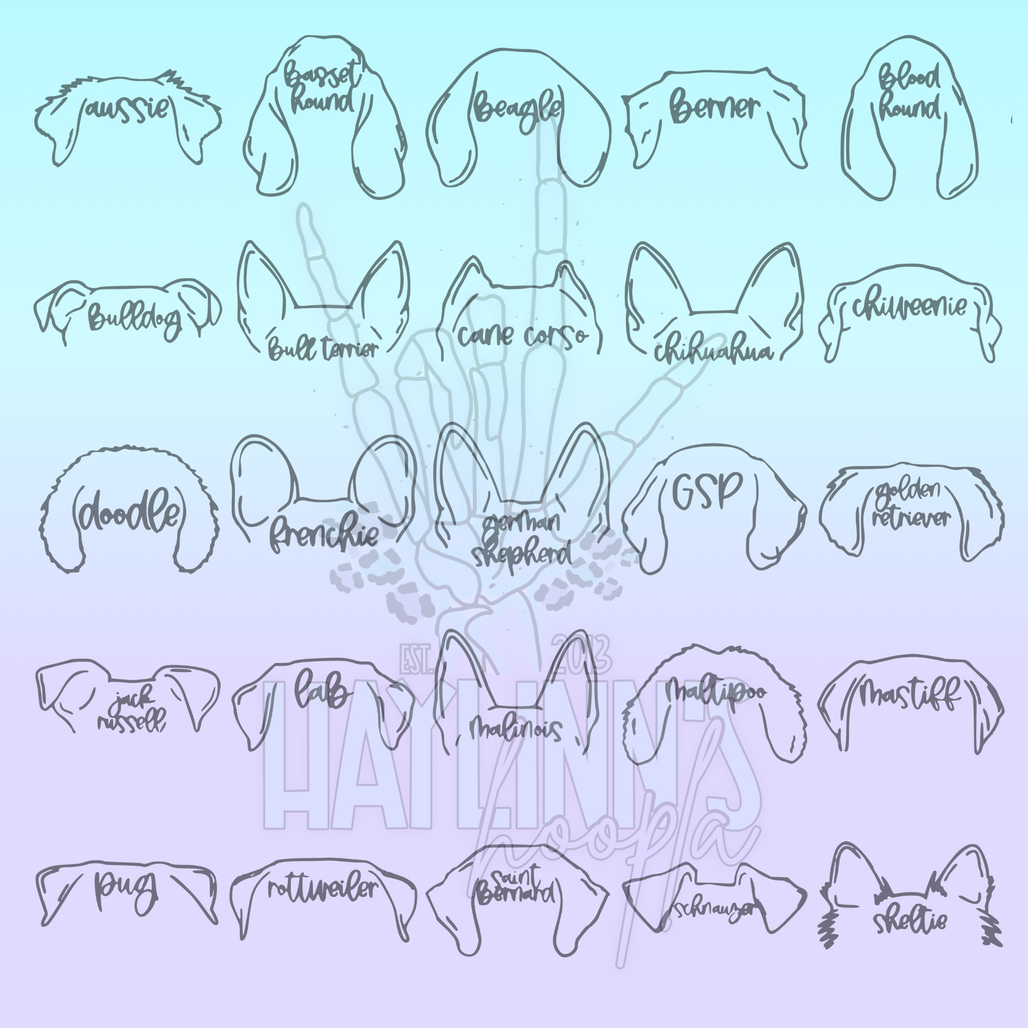 Natural Wood {LASER ENGRAVED} Pet Ear Ornaments