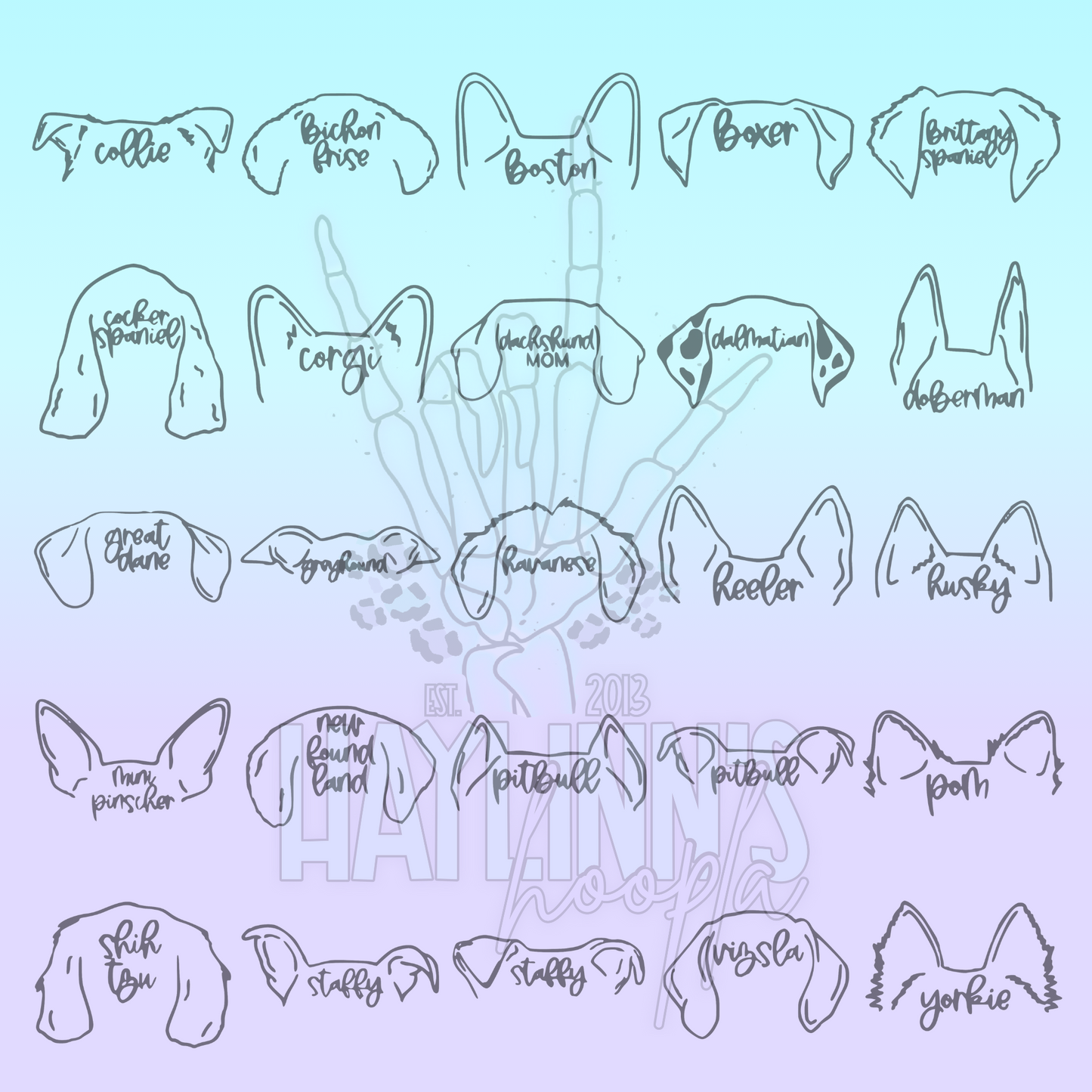 Natural Wood {LASER ENGRAVED} Pet Ear Ornaments