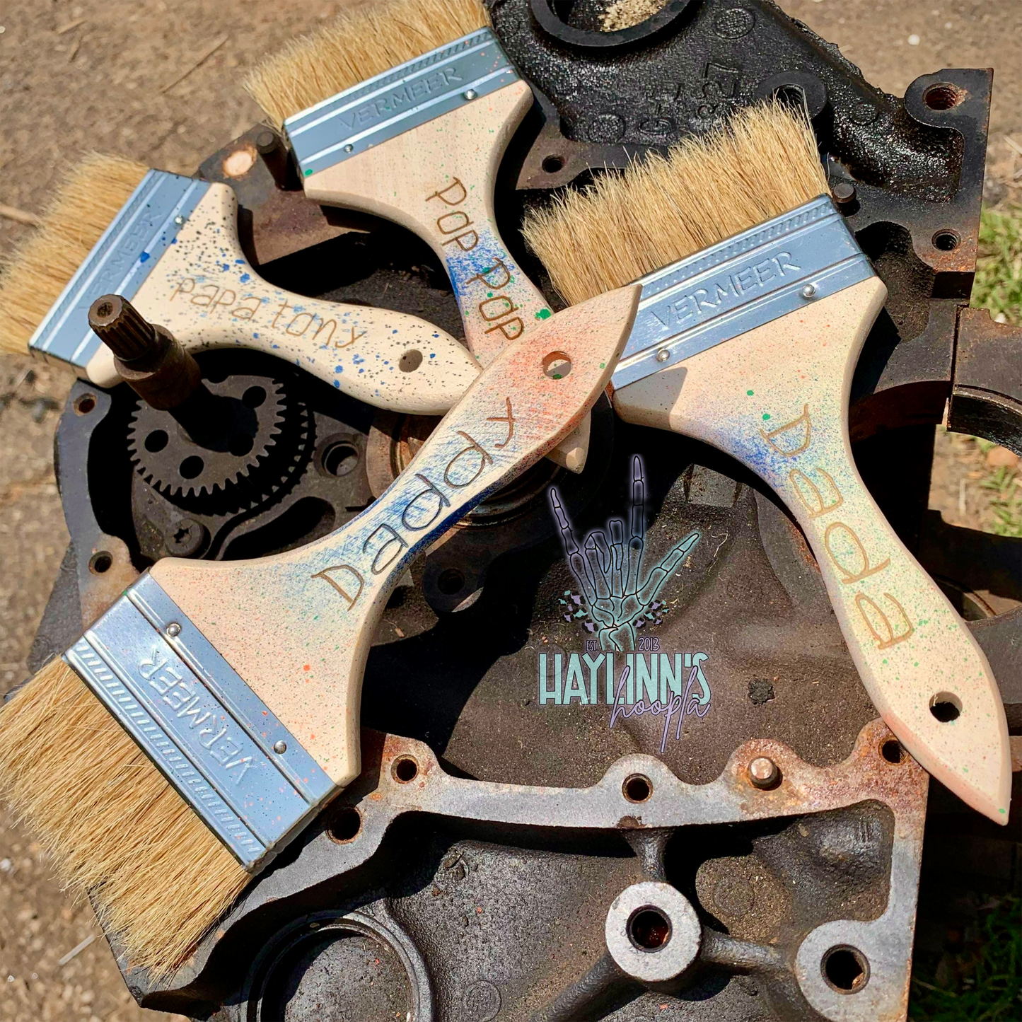 Engraved Paint Brush w/ Splatter