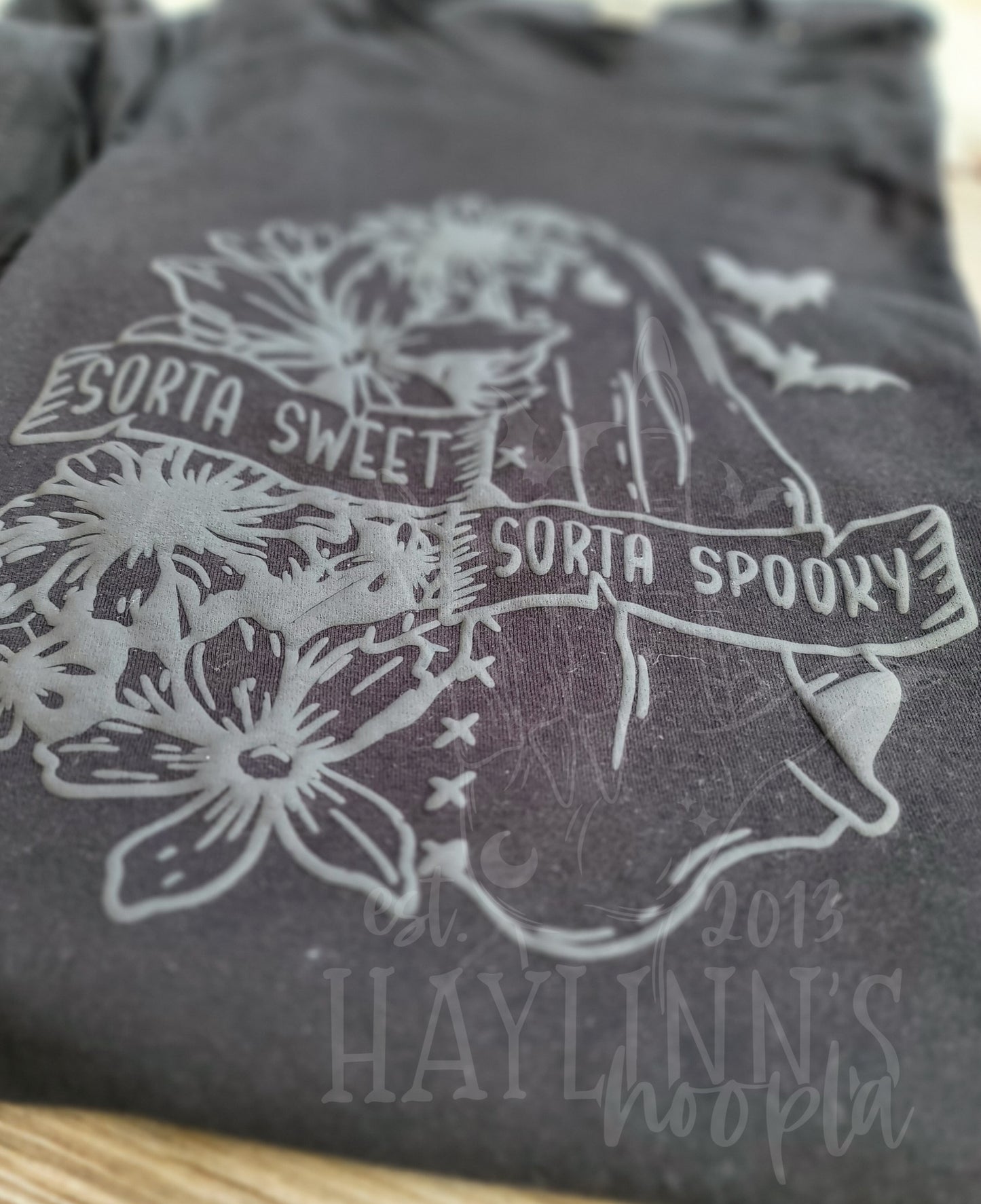 Spooky BLACK {Faux Embossed} Monochrome Tee