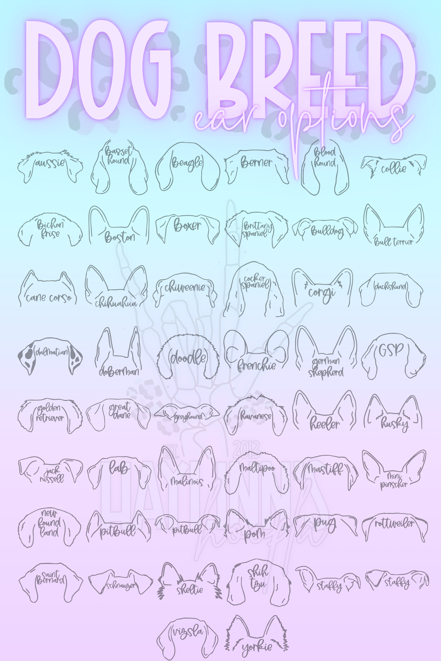 In My Dog Mom Era W/ Personalized Ears {Faux Embossed} Monochrome Tee
