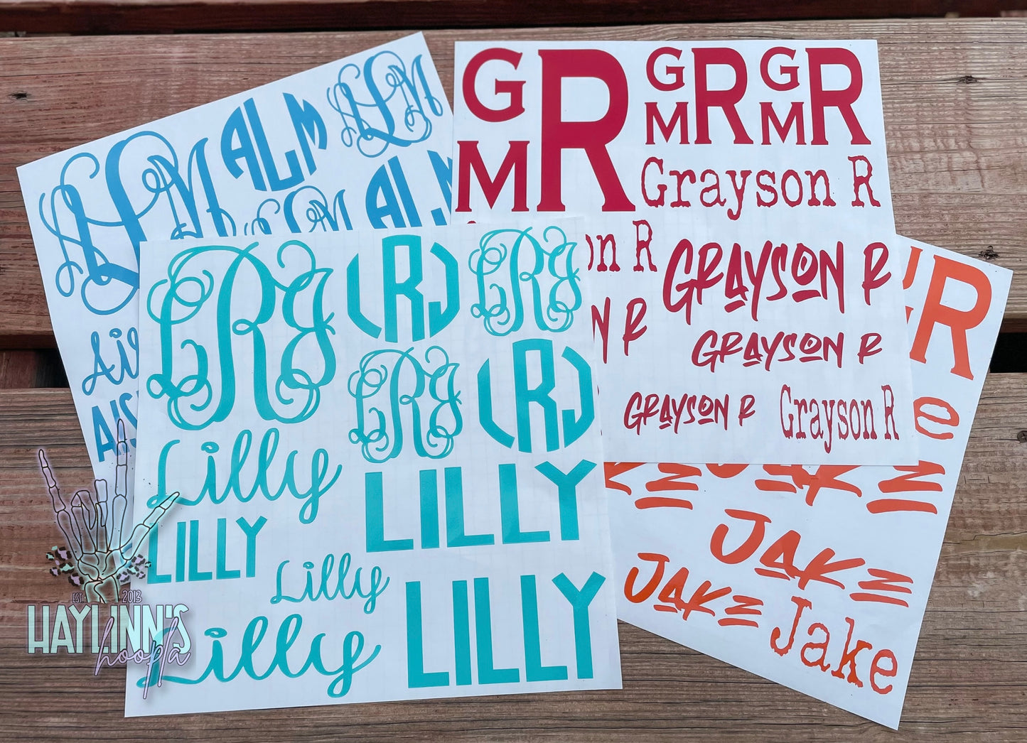 Monogram Madness Vinyl Decal Set