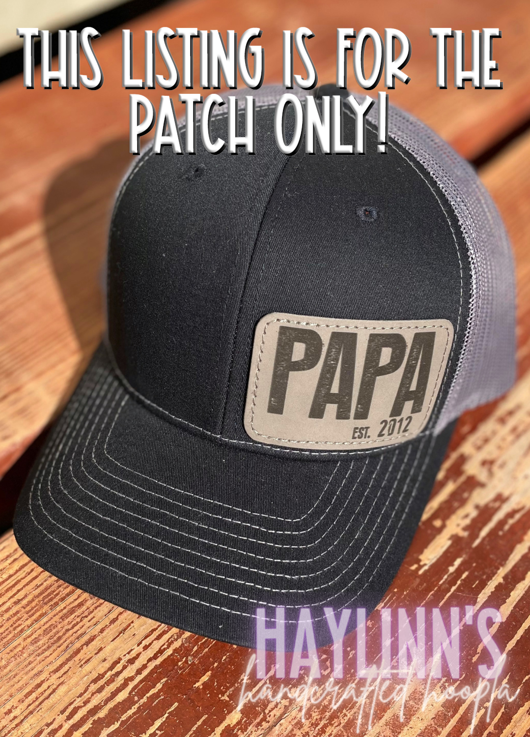 Personalize Your Own LASER ENGRAVED Leatherette Patch ONLY