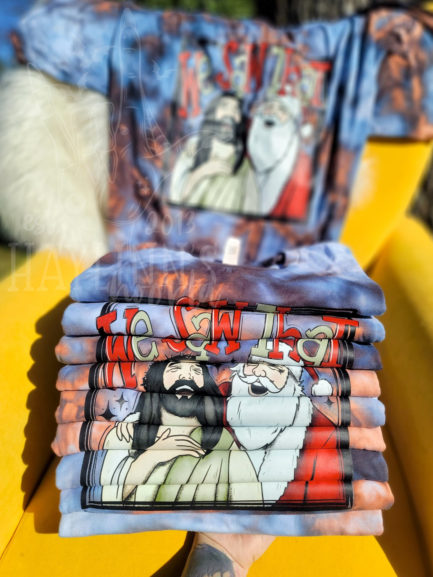 We Saw That {Ice Dyed} Tee and MATCHING BLANKS