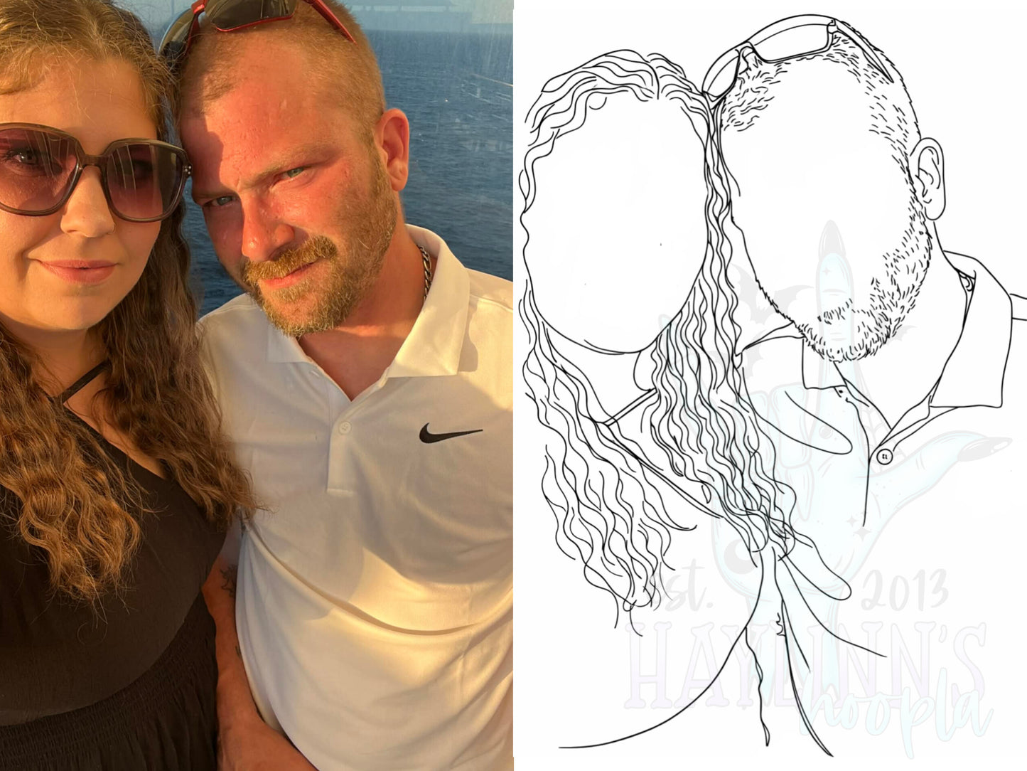 CAPTURED MOMENTS: Custom Fine Line Portrait DIGITAL DESIGN