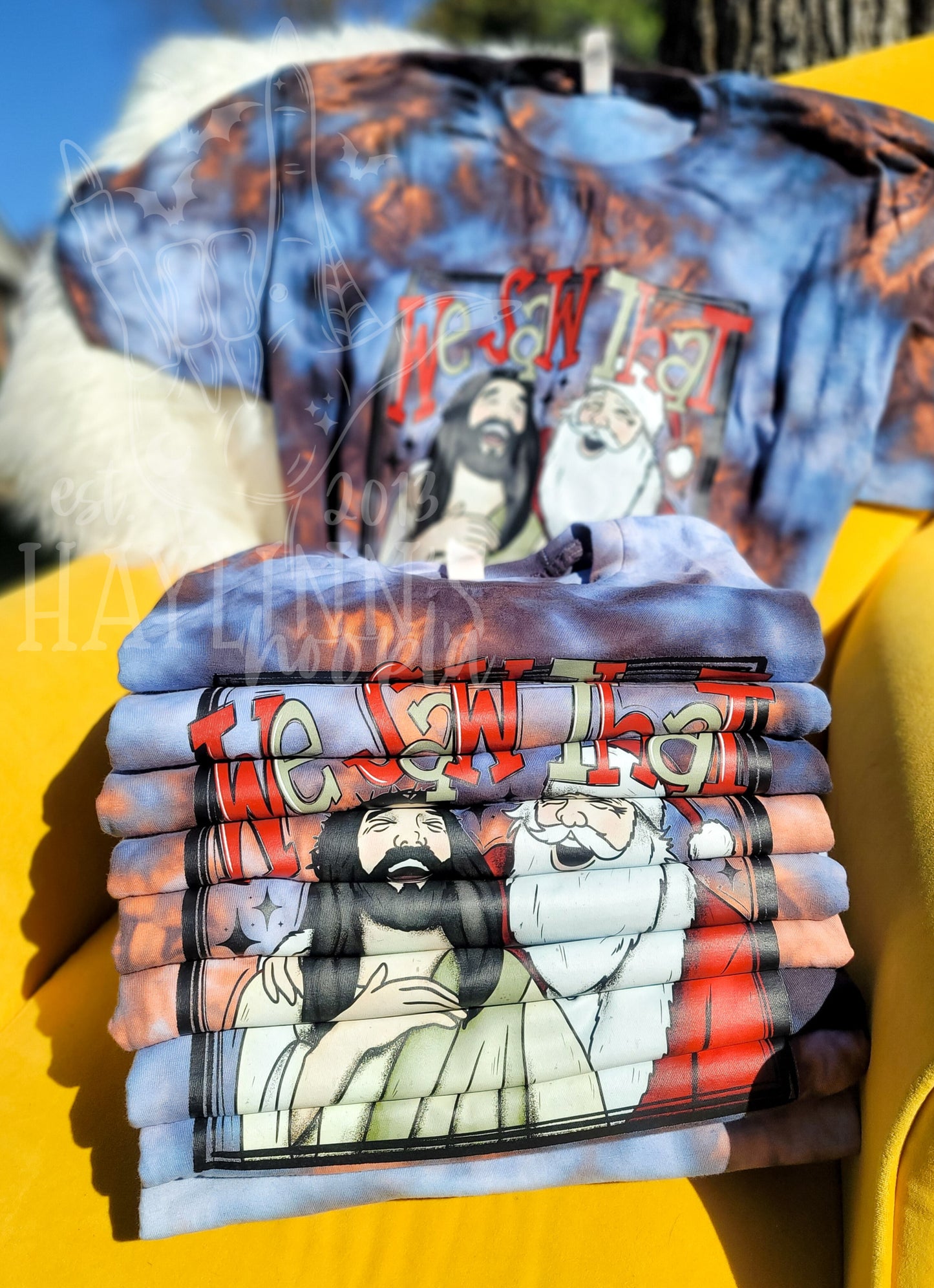 We Saw That {Ice Dyed} Tee and MATCHING BLANKS