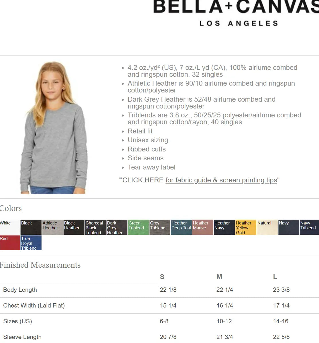 BLANK Long Sleeve Bella Canvas Tee (YOUTH)