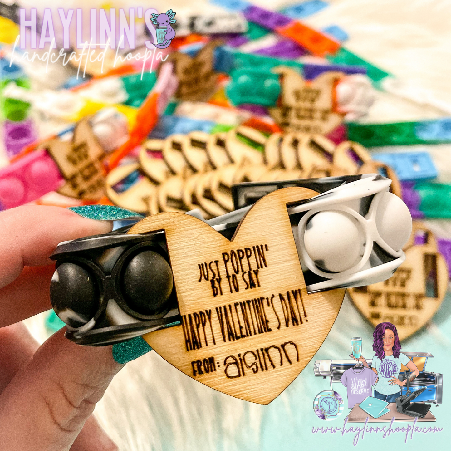 Pop Bracelet Wood Valentine's Day Card