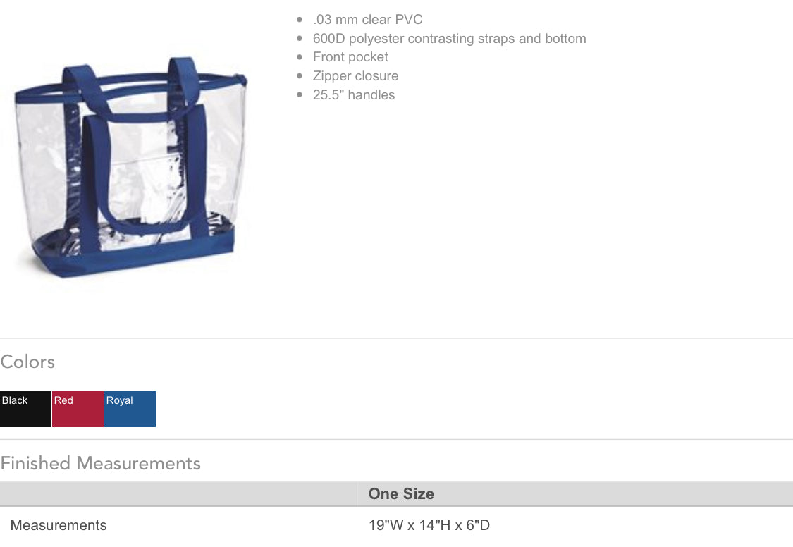 Transparency Complaint Activity Bags
