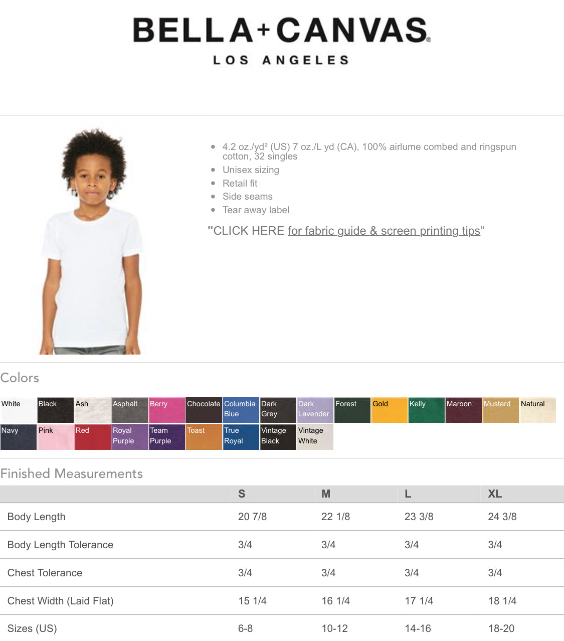 BLANK Short Sleeve Bella Canvas Tee (YOUTH)