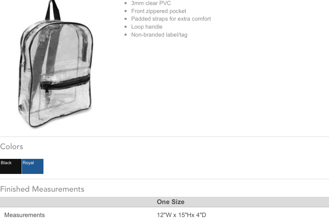 Transparency Complaint Activity Bags