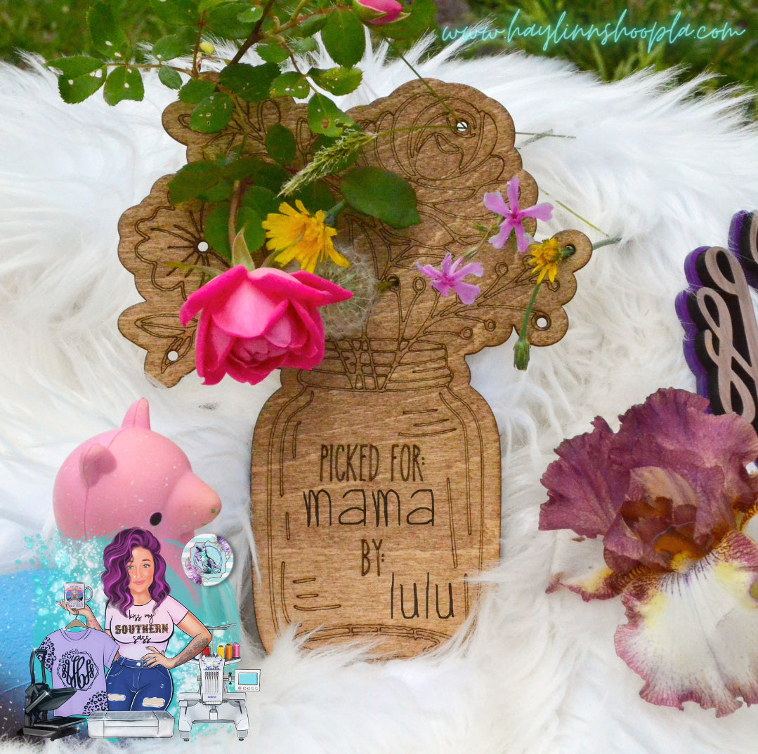 Picked For Wooden Flower Display