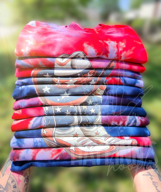 Red White and Boots {Ice Dyed} Rocker Tank/Tee and MATCHING BLANKS