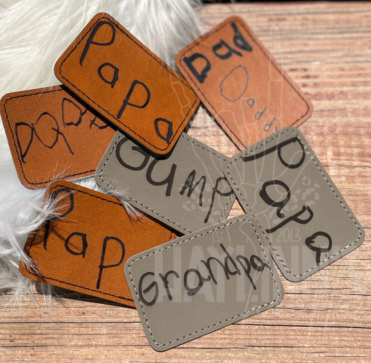 Your Own Handwriting LASER ENGRAVED Leatherette Patch ONLY