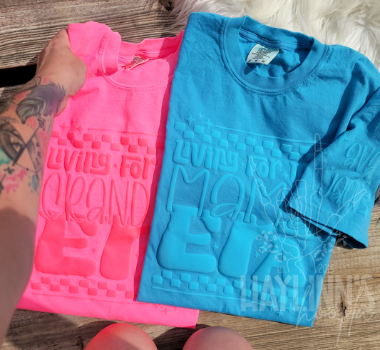 Living For My... Era {Faux Embossed} Monochrome Tee