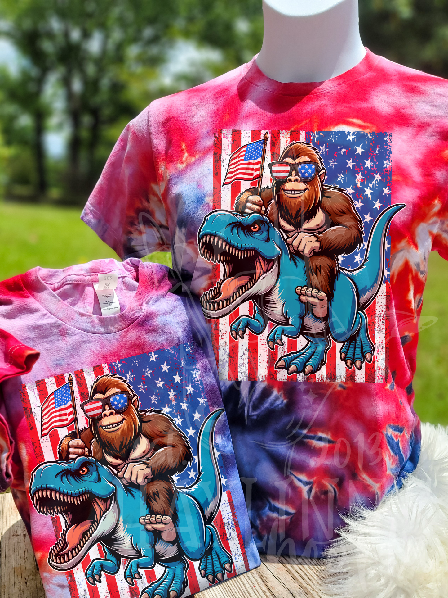 The Bigfoot Riding TRex CUSTOM APPAREL