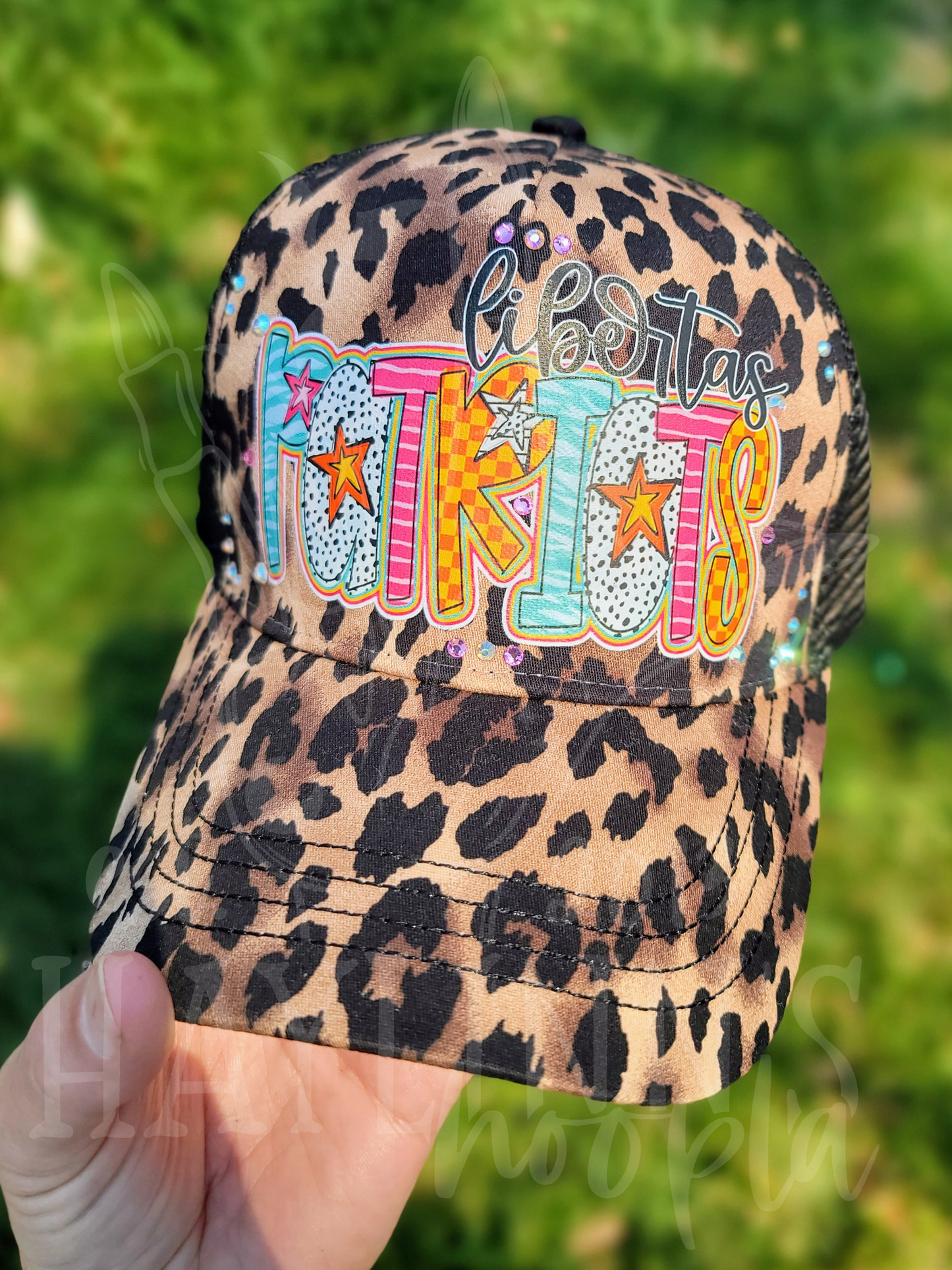 Colorful Mascot [w/ RHINESTONES] Leopard Hat