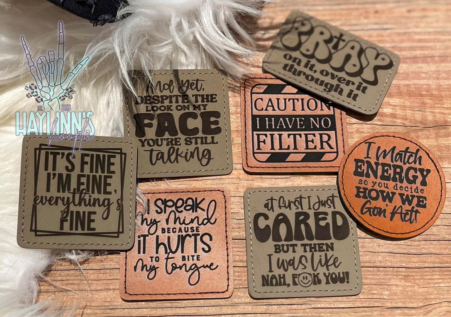 Personalize Your Own LASER ENGRAVED Leatherette Patch ONLY