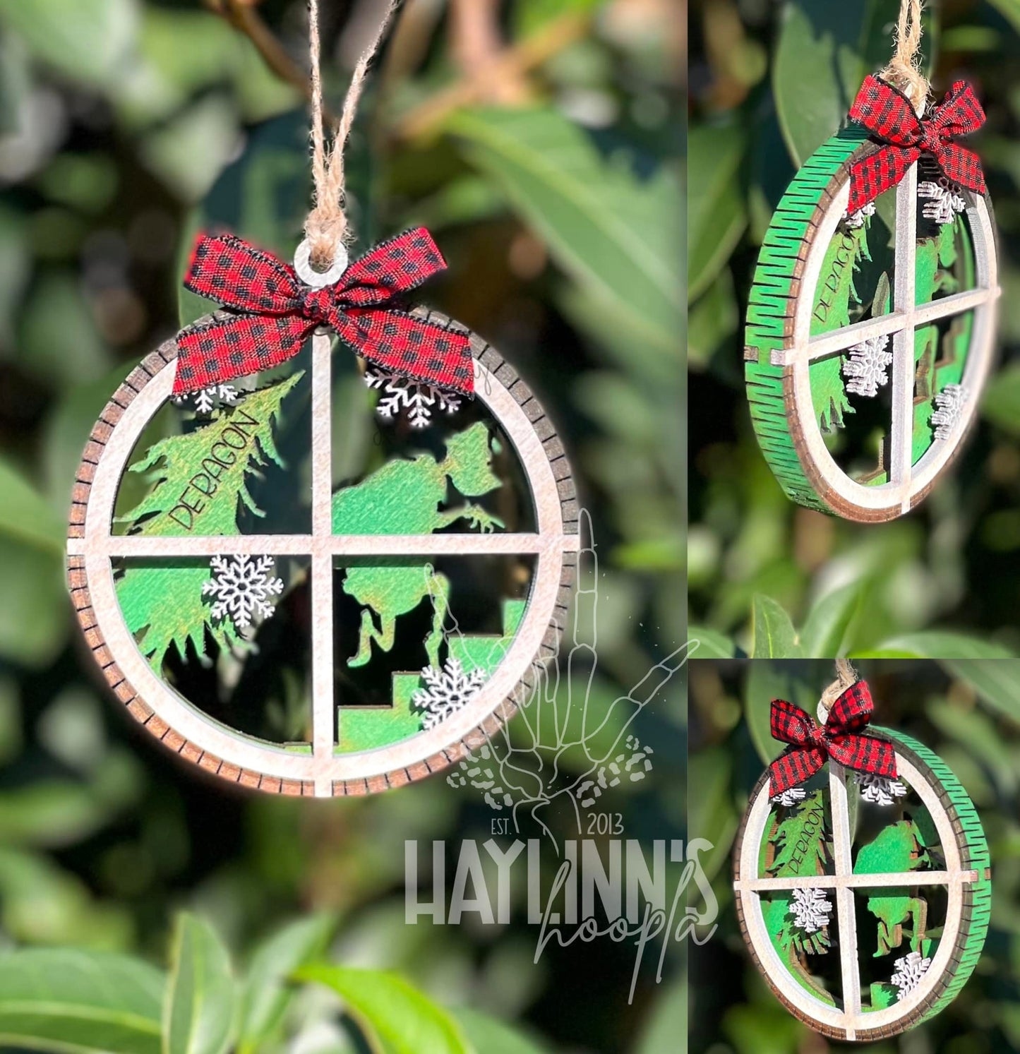Stealing Christmas {3D LIVING HINGE} Wood Christmas Ornament
