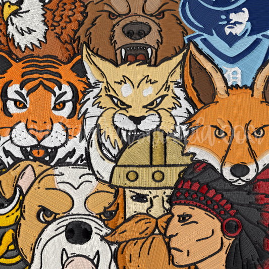 Faux Embroidered Mascot: CUSTOM DIGITAL DESIGN