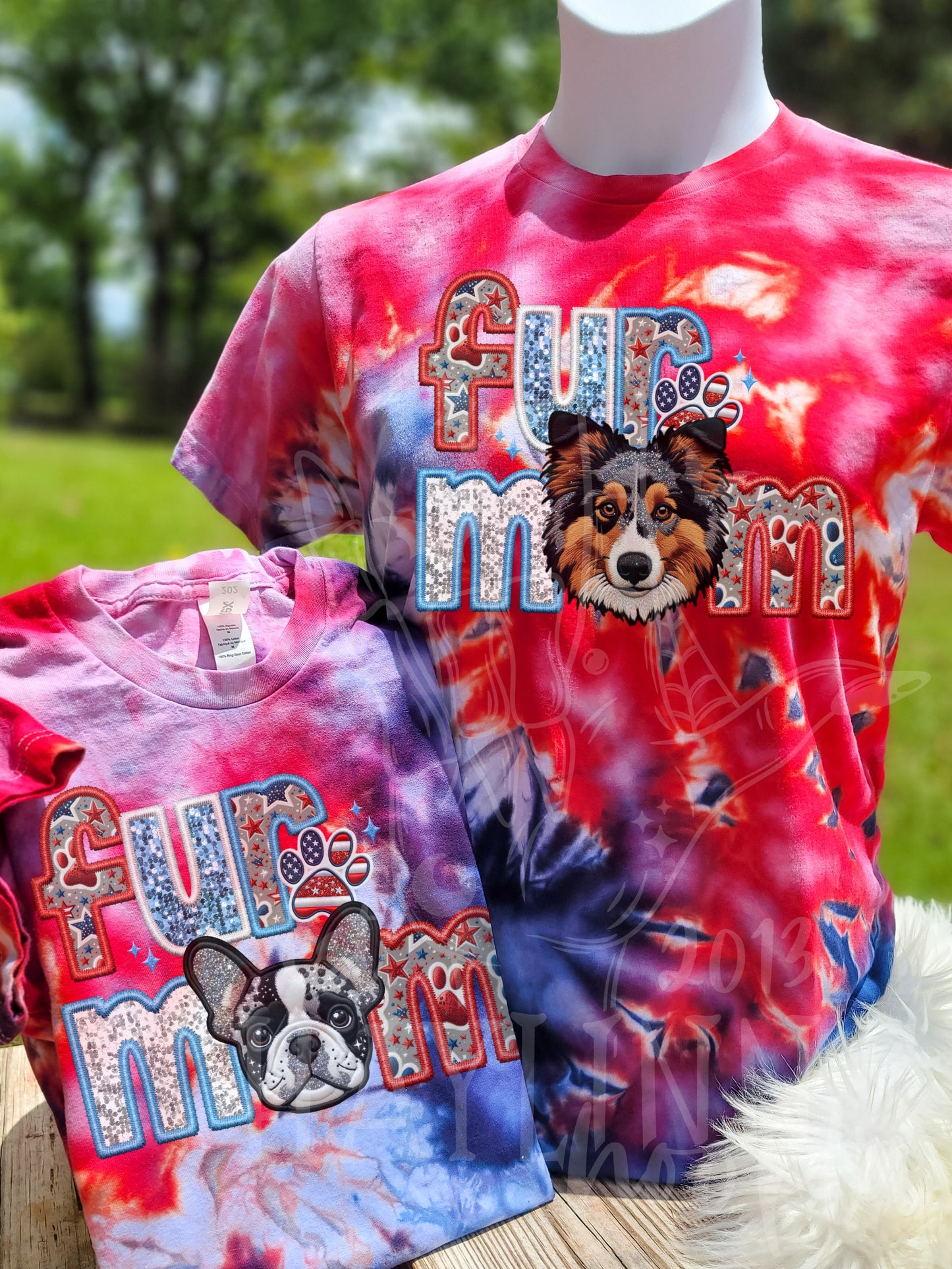 PATRIOTIC Fur Dog Mom {over 100 different options} Tee