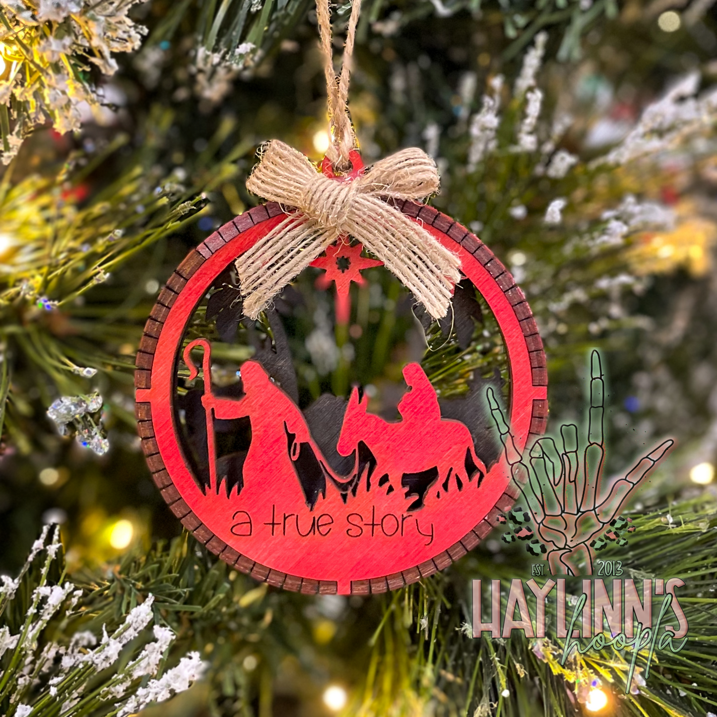 A True Story {3D LIVING HINGE} Wood Christmas Ornament
