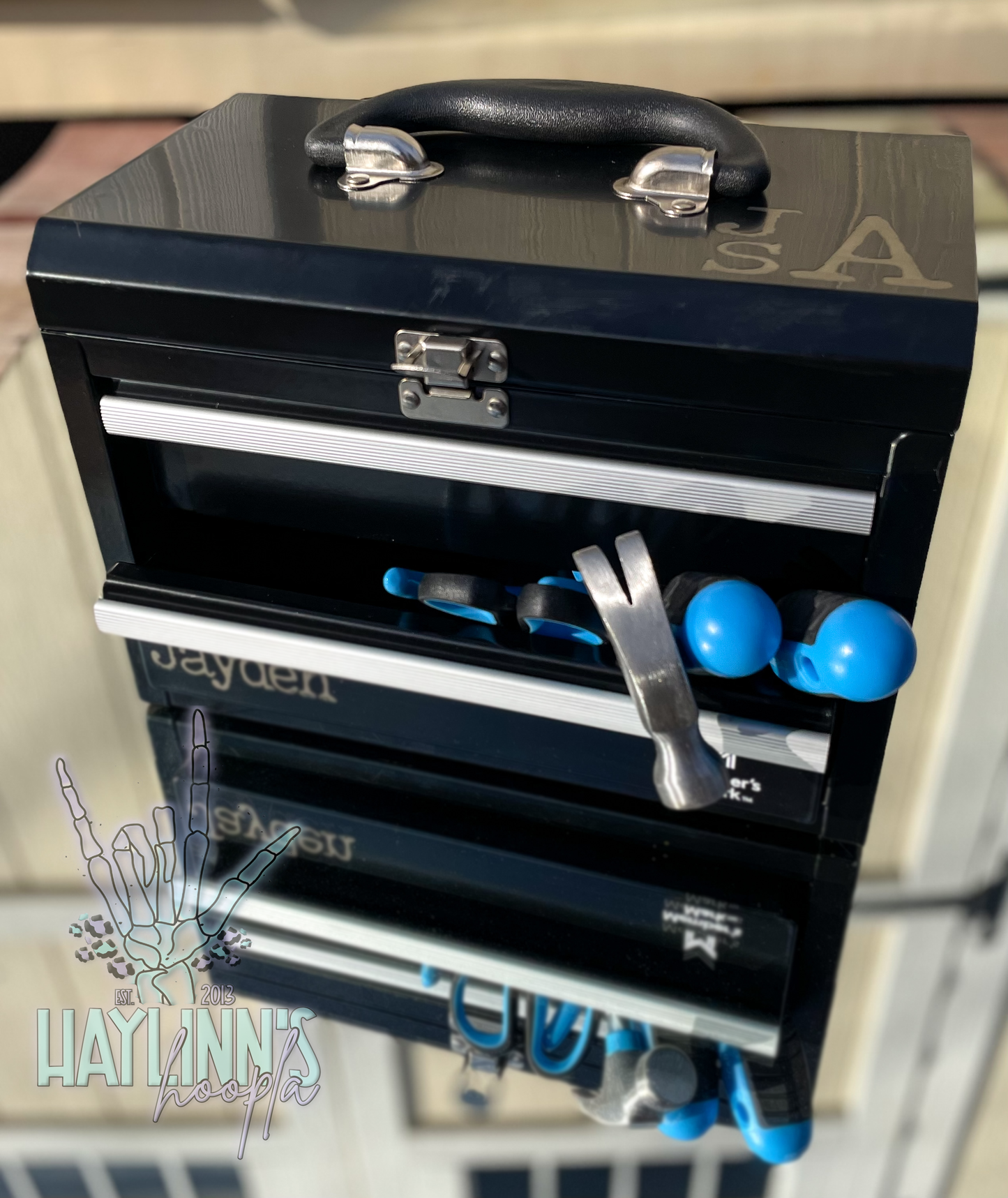 Laser Engraved Mini Toolbox {w/ tools}