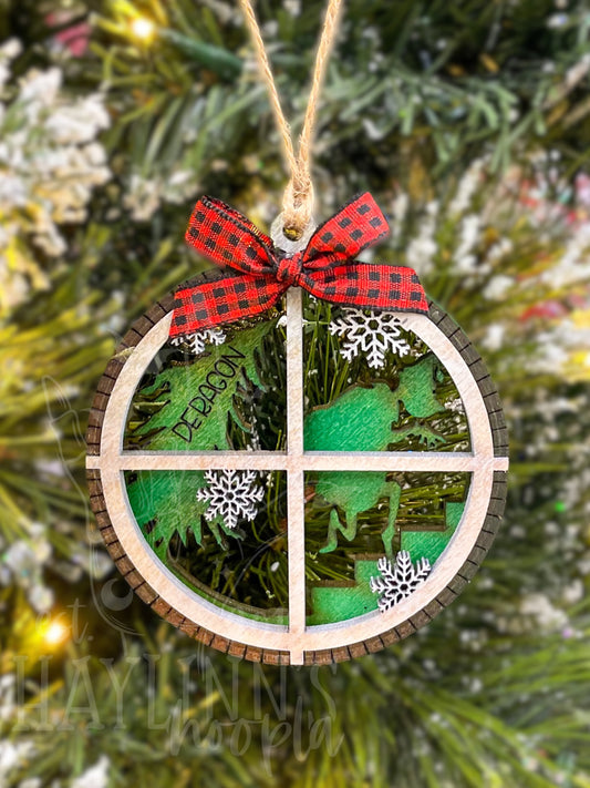 Stealing Christmas {3D LIVING HINGE} Wood Christmas Ornament