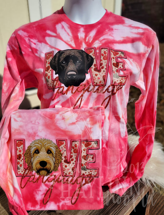 Love Language {over 60 options} FAUX EMBROIDERED Apparel