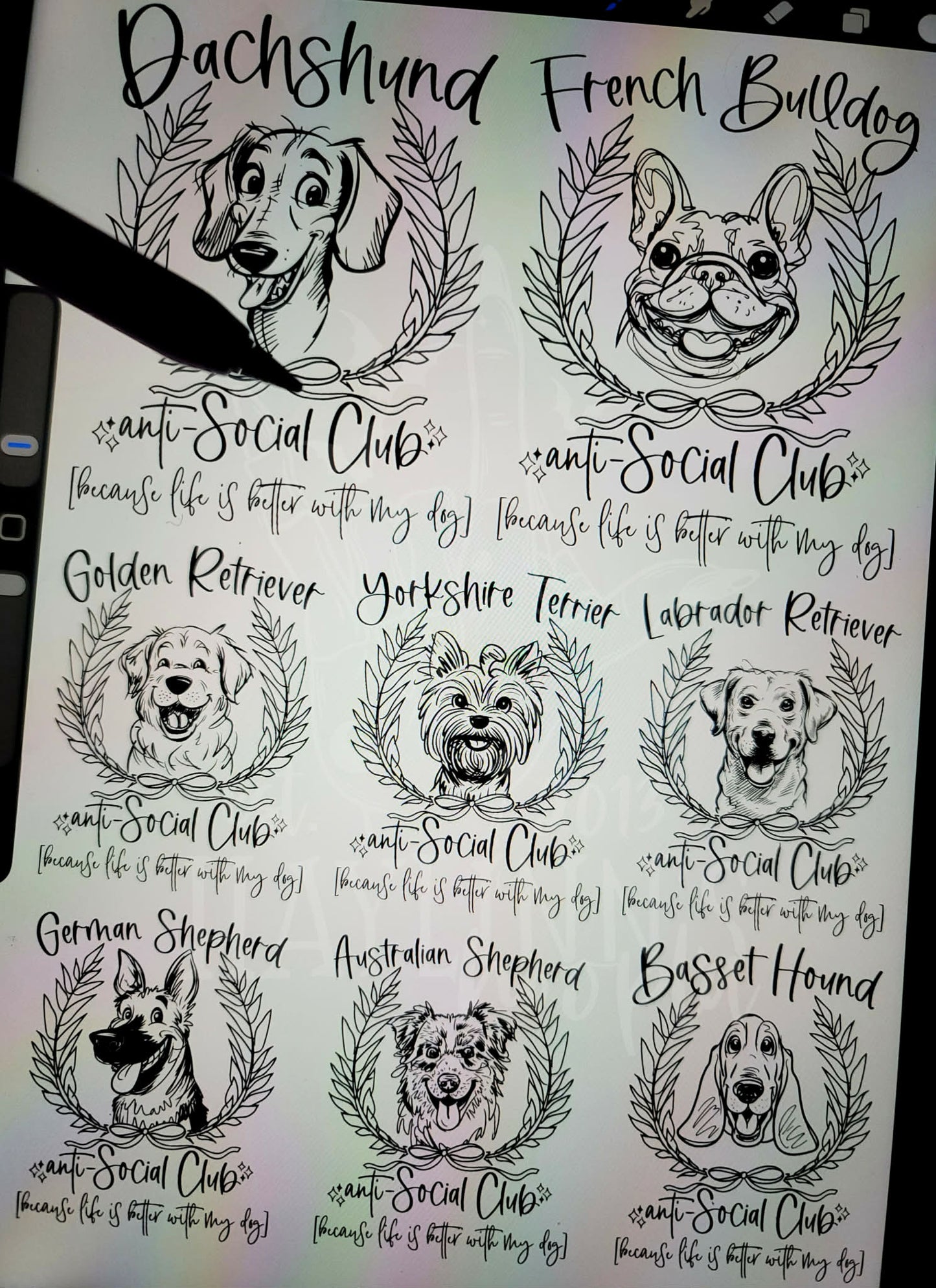 Dog Breed Anti-Social Club: INSTANT DOWNLOAD