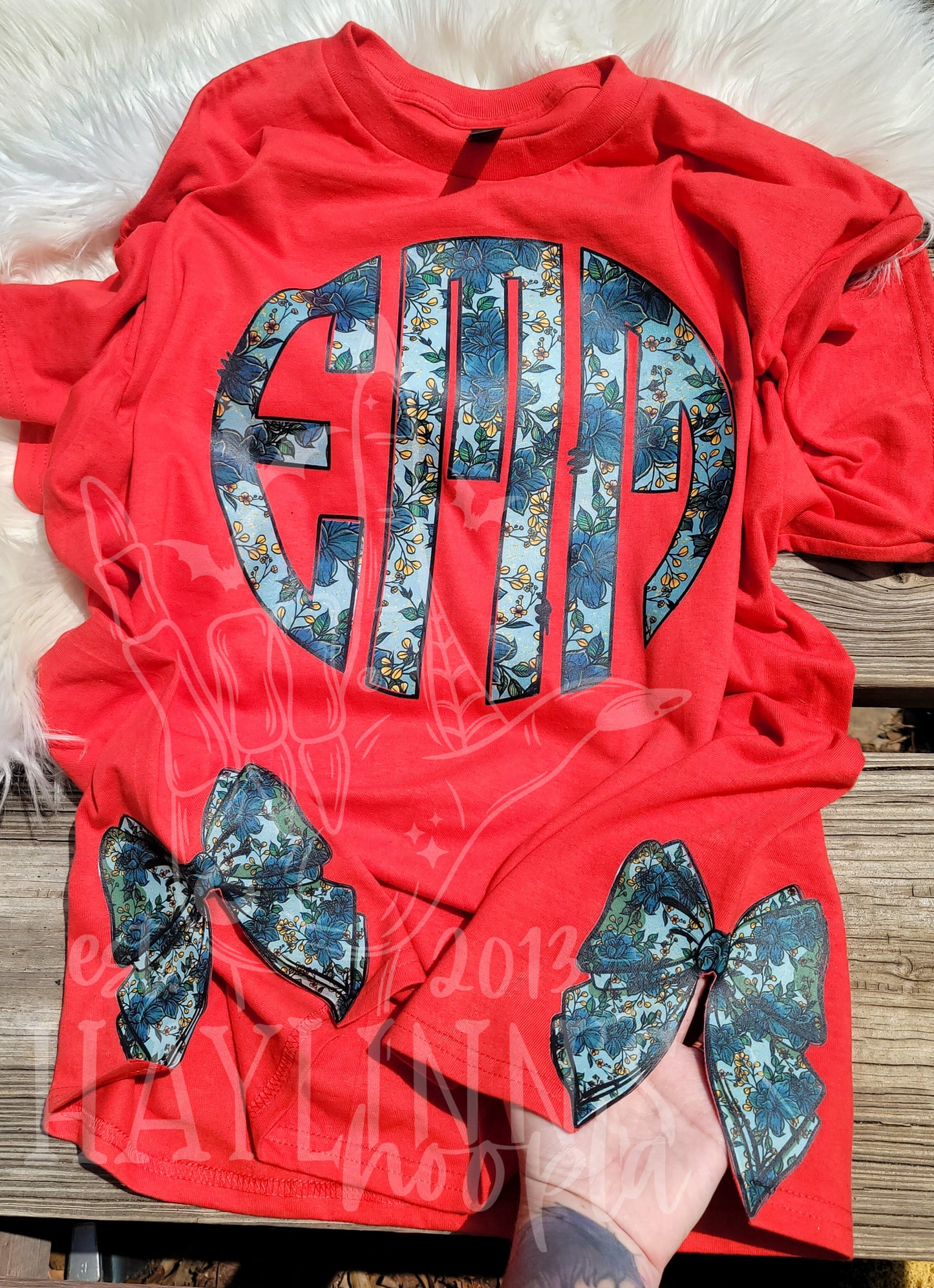 Doodle Monogram [WITH MATCHING SIDE BOWS] Apparel