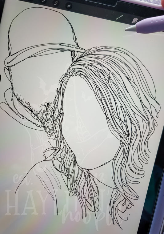 CAPTURED MOMENTS: Custom Fine Line Portrait DIGITAL DESIGN