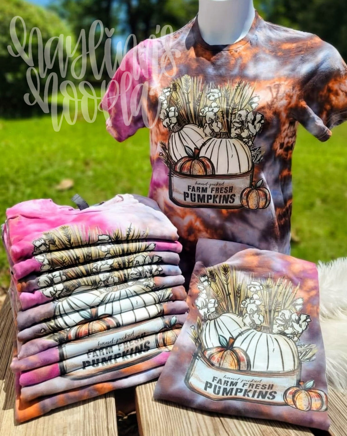 Handpicked Farm Fresh Pumpkins {Ice Dyed} Tee and MATCHING BLANKS
