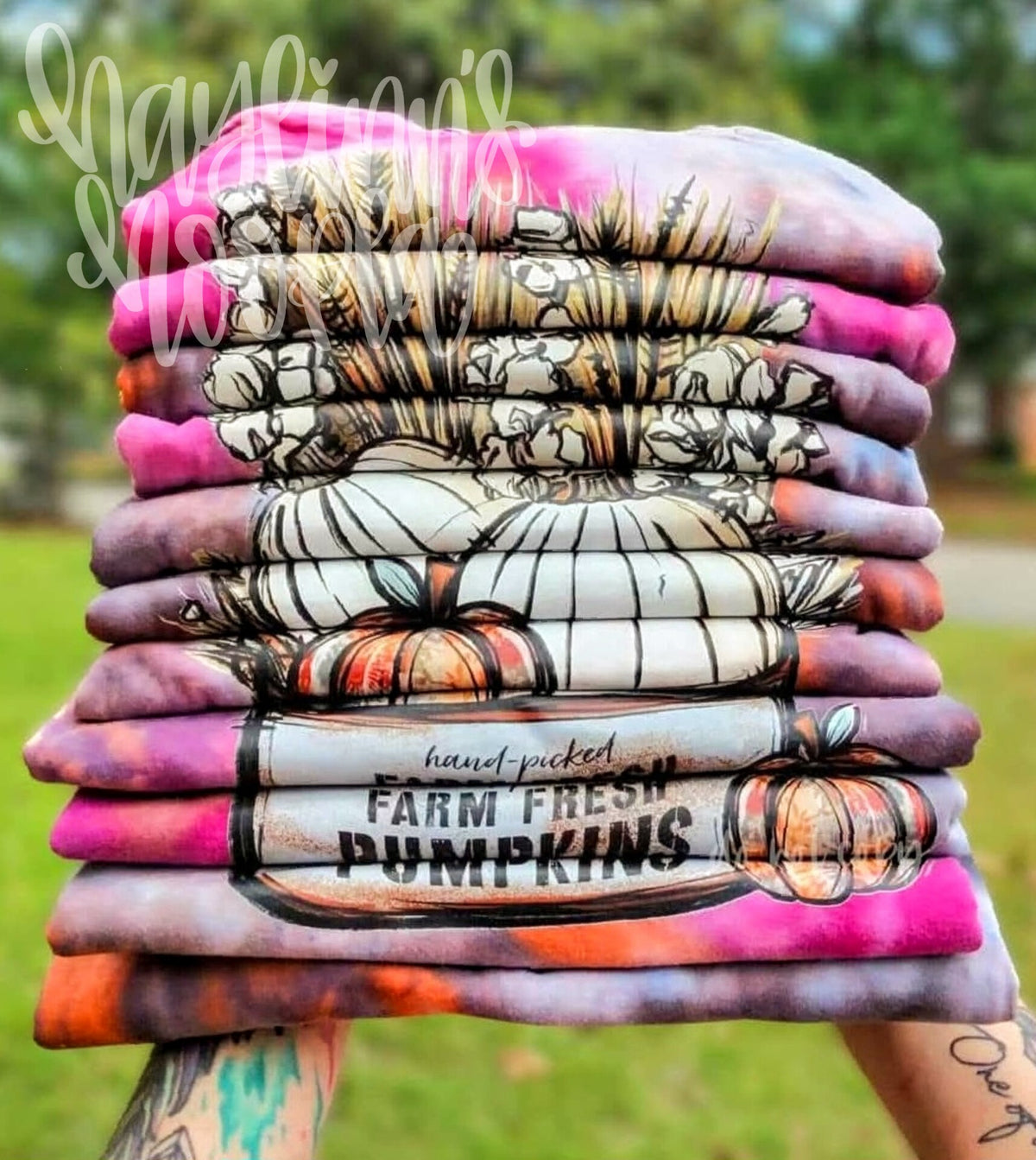 Handpicked Farm Fresh Pumpkins {Ice Dyed} Tee and MATCHING BLANKS