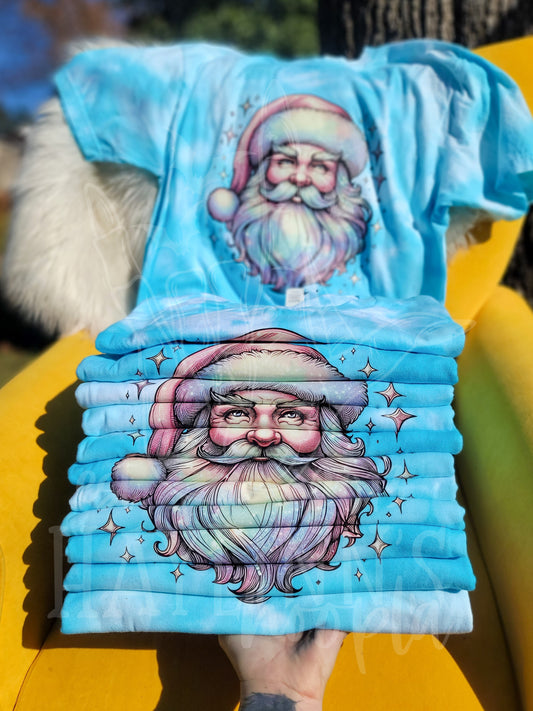 Iridescent Santa {Ice Dyed} Tee and MATCHING BLANKS