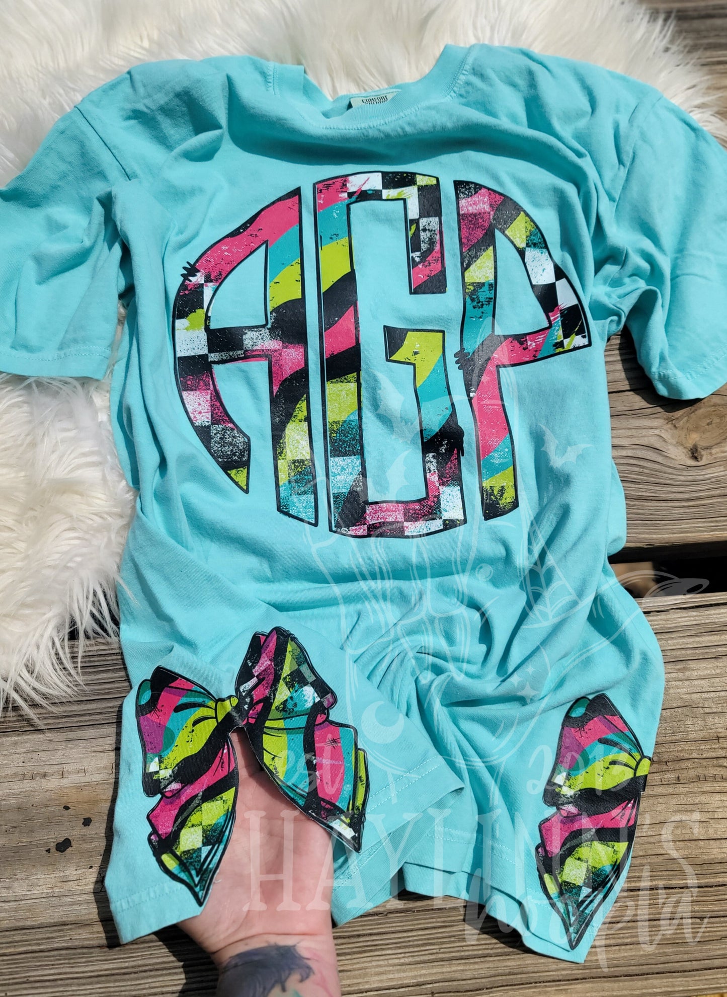 Doodle Monogram [WITH MATCHING SIDE BOWS] Apparel