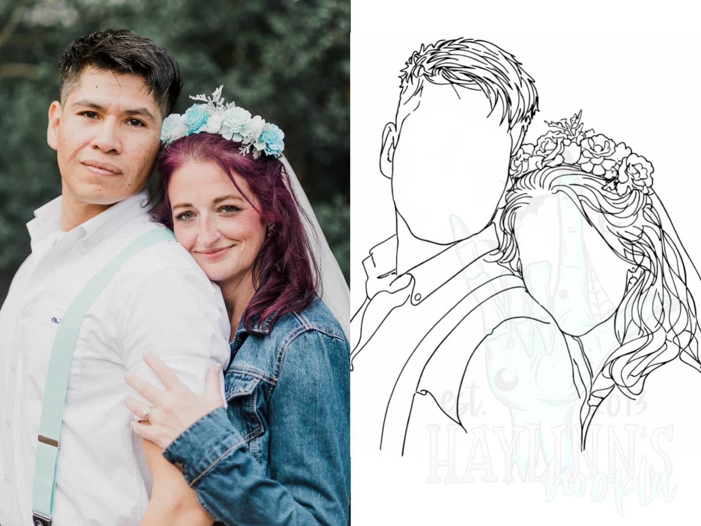 CAPTURED MOMENTS: Custom Fine Line Portrait DIGITAL DESIGN