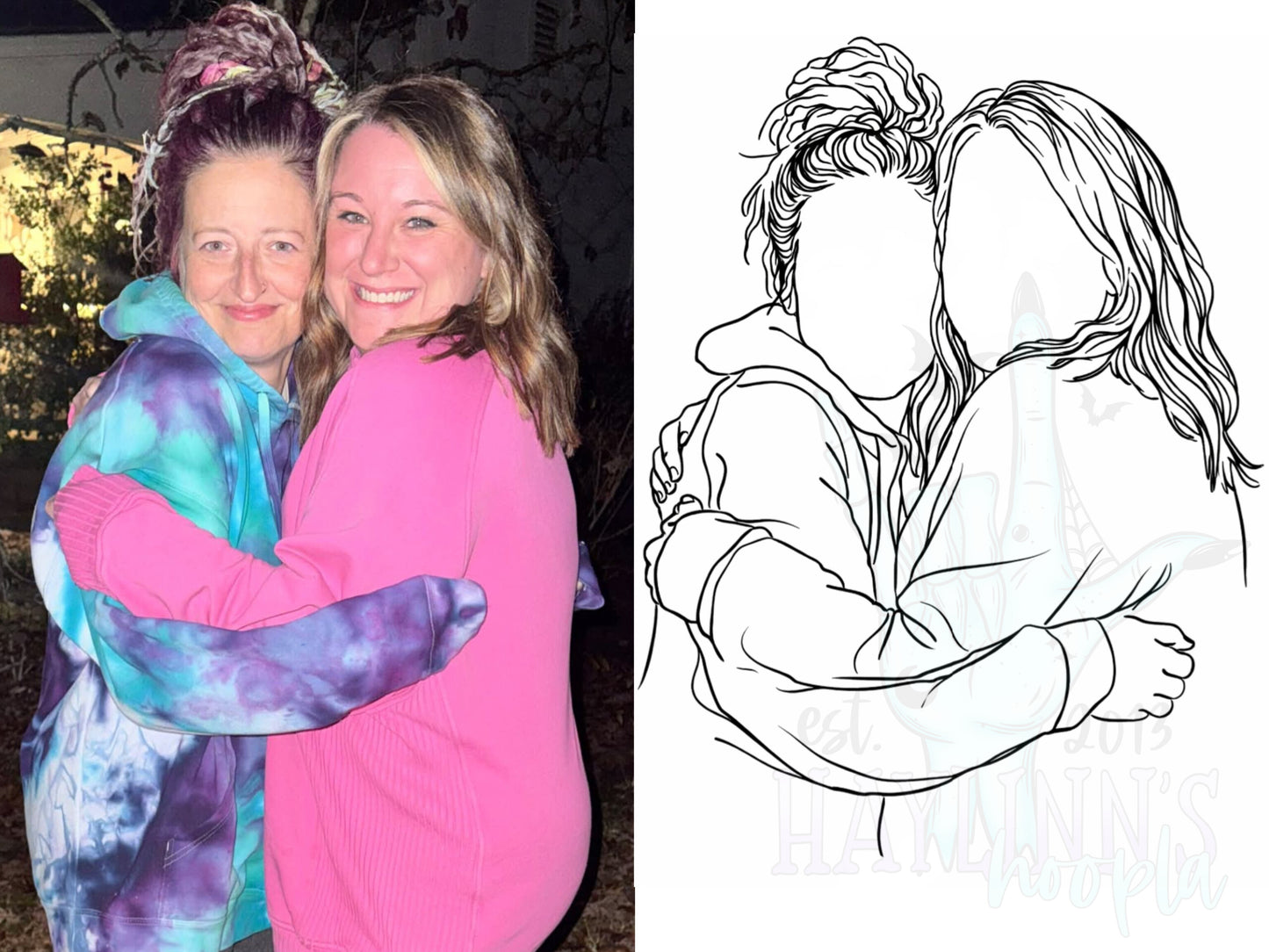 CAPTURED MOMENTS: Custom Fine Line Portrait DIGITAL DESIGN