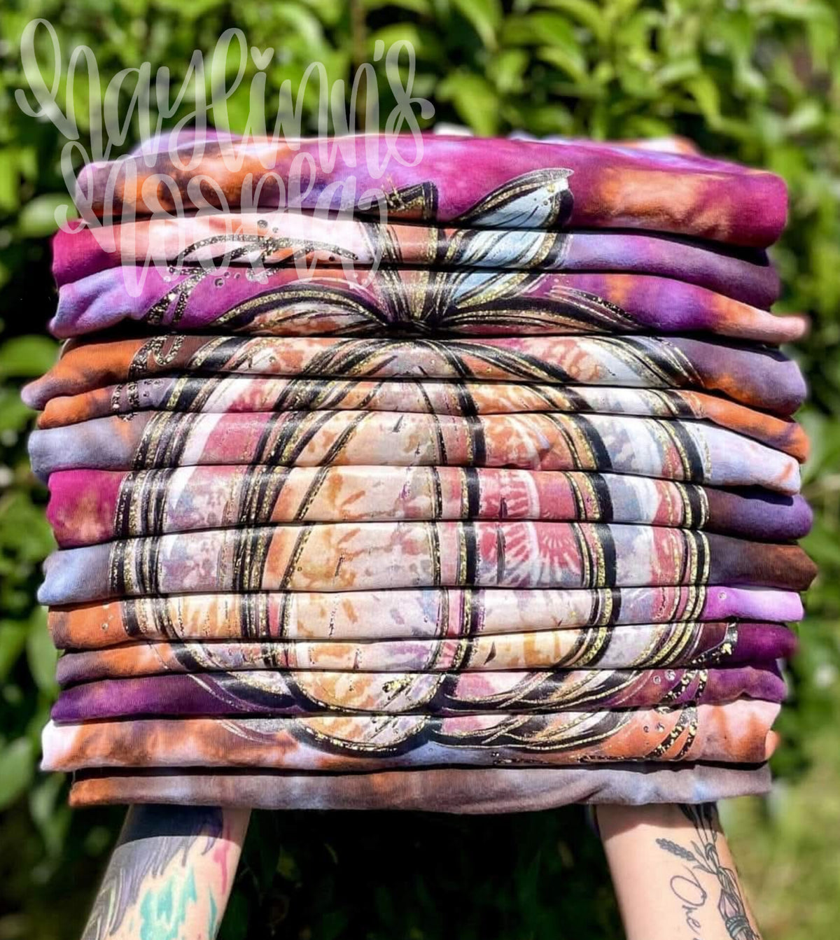 Fall Pumpkin {Ice Dyed} Tee and MATCHING BLANKS