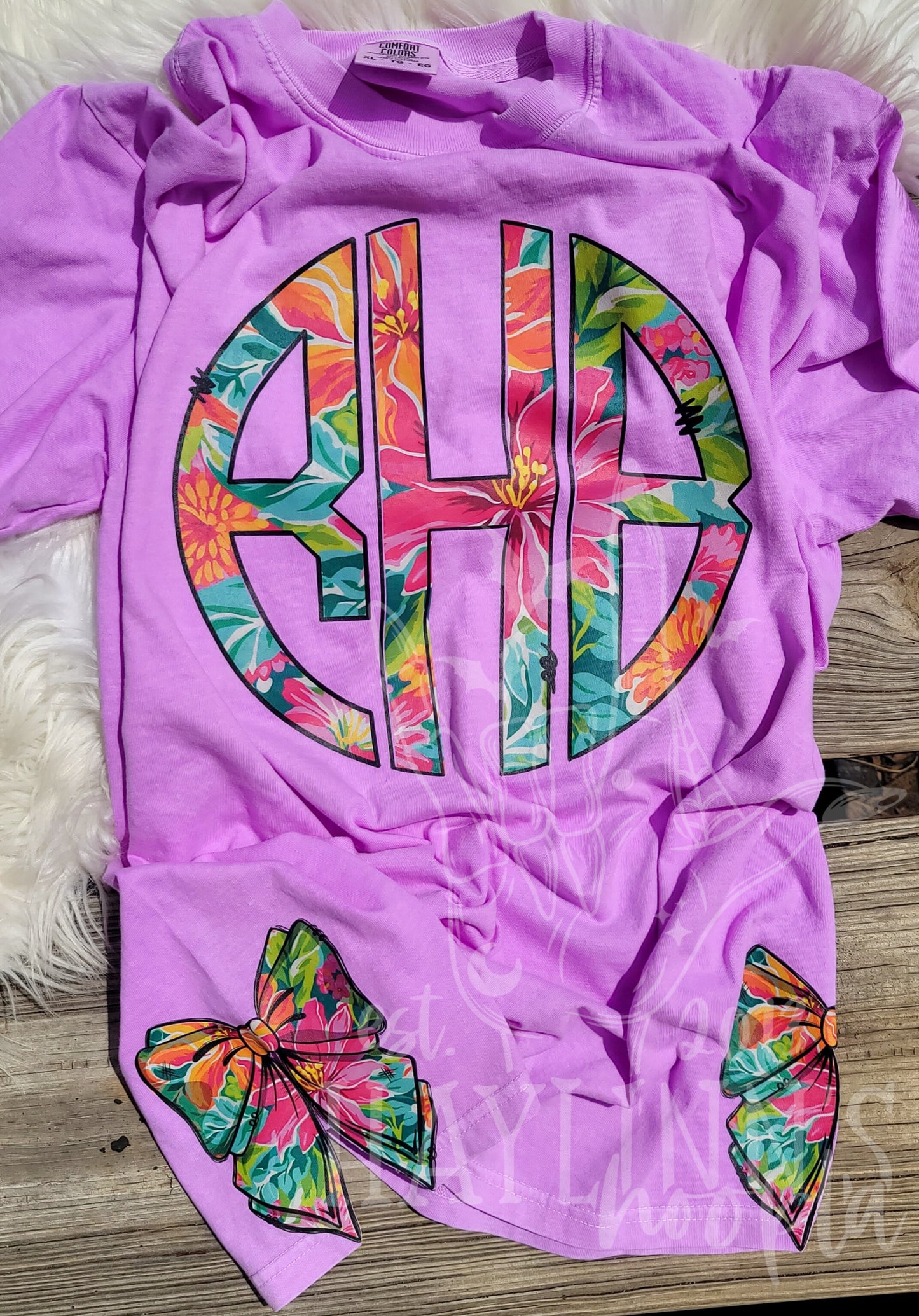 Doodle Monogram [WITH MATCHING SIDE BOWS] Apparel